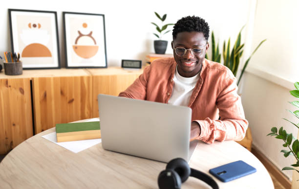 student using laptop
